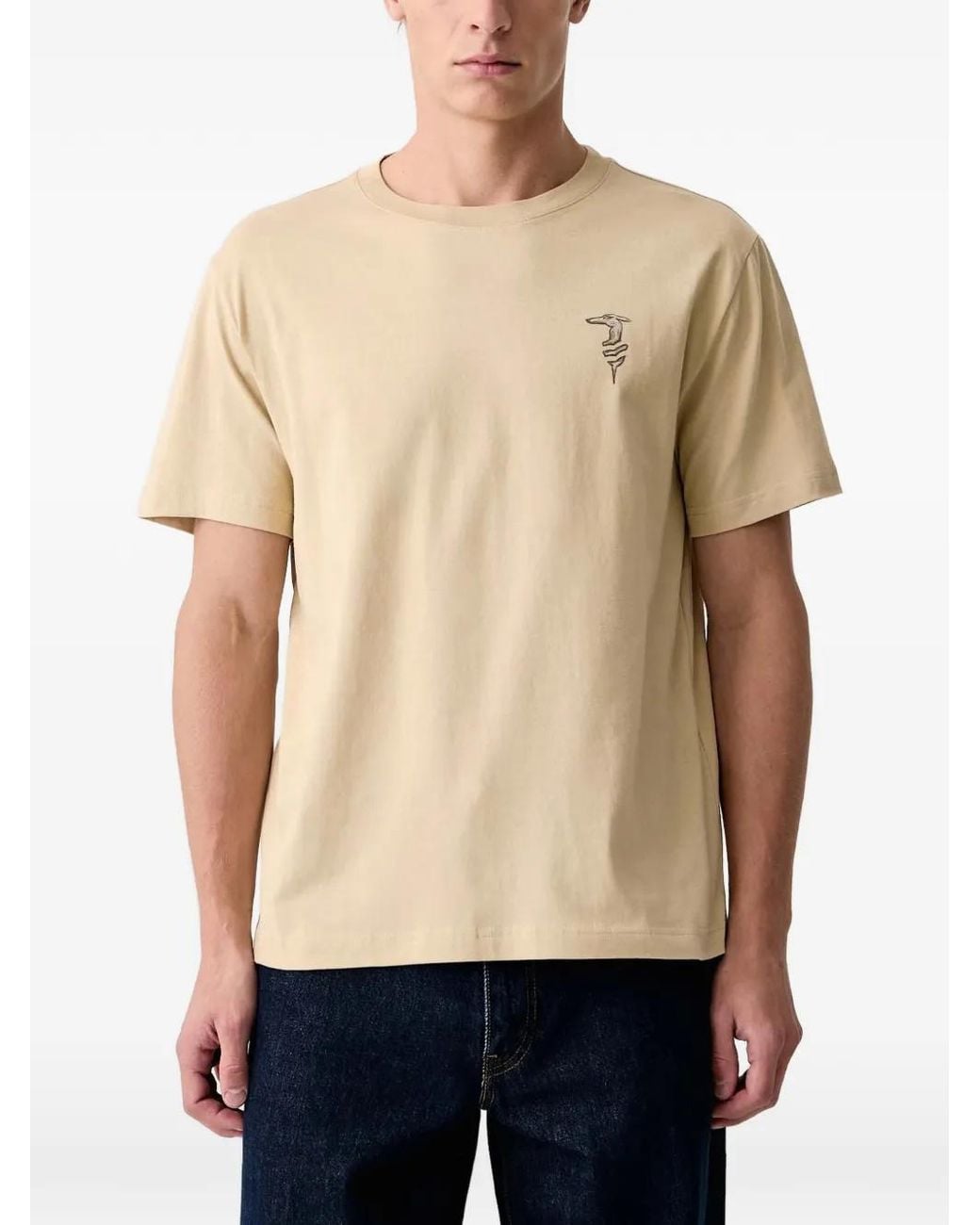 Trussardi Natural T-Shirt À Imprimé Lévrier for men