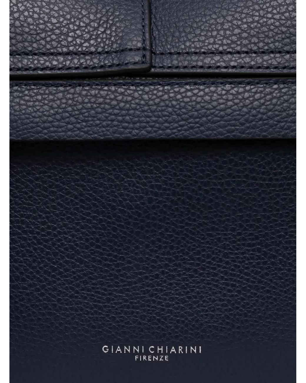 Gianni Chiarini Blue Medium Helena Round Grained-Leather Shoulder Bag