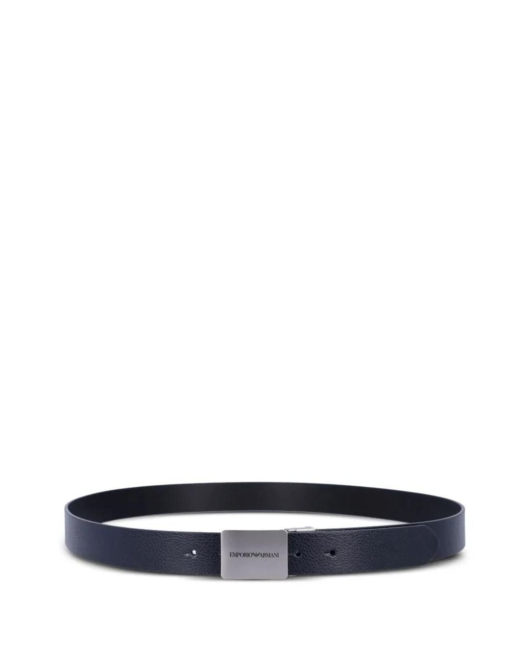 Emporio Armani White Plate Leather Belt for men