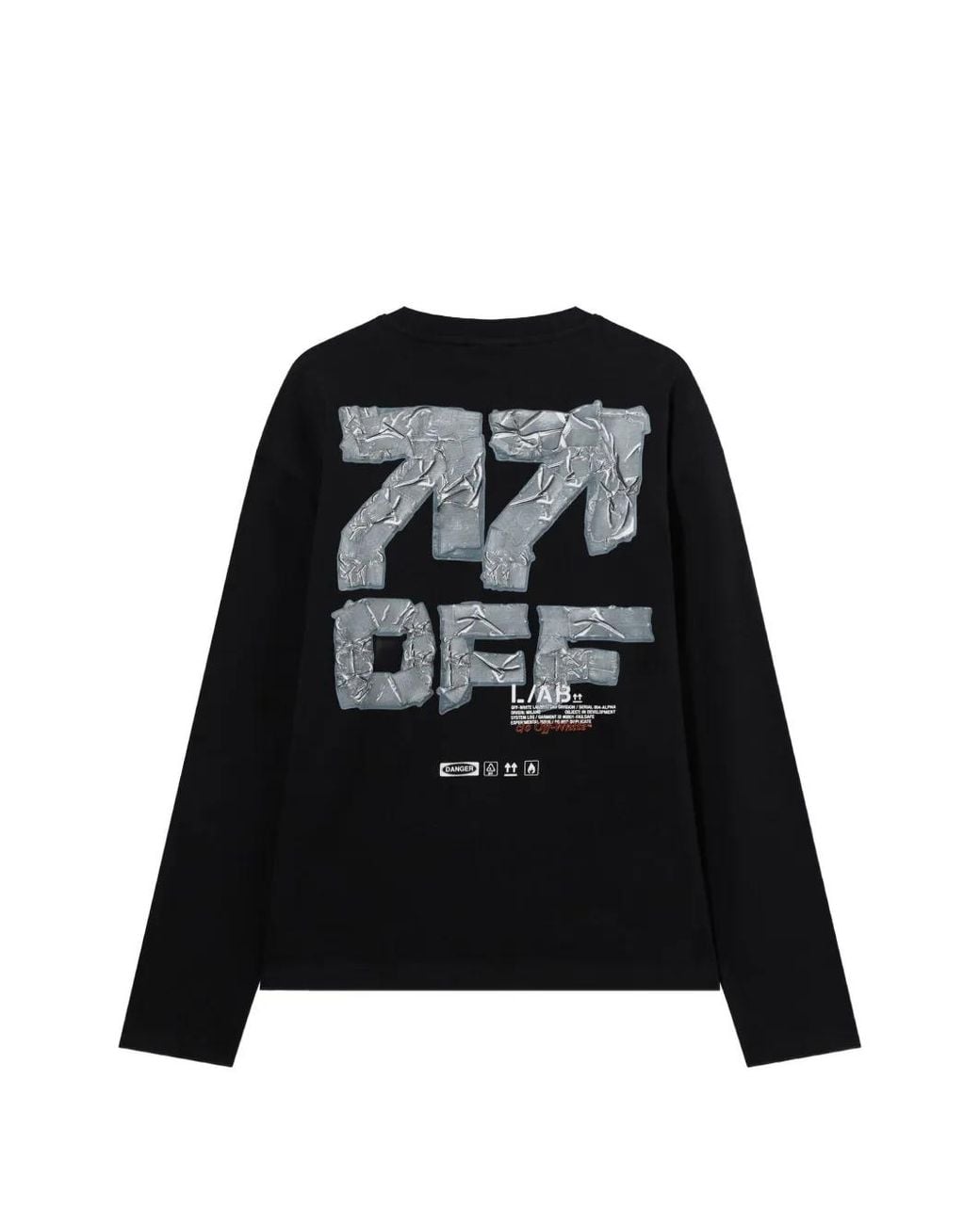 LAB C.O. OFF WHITE Black Off Active Tape Long-Sleeve T-Shirt for men