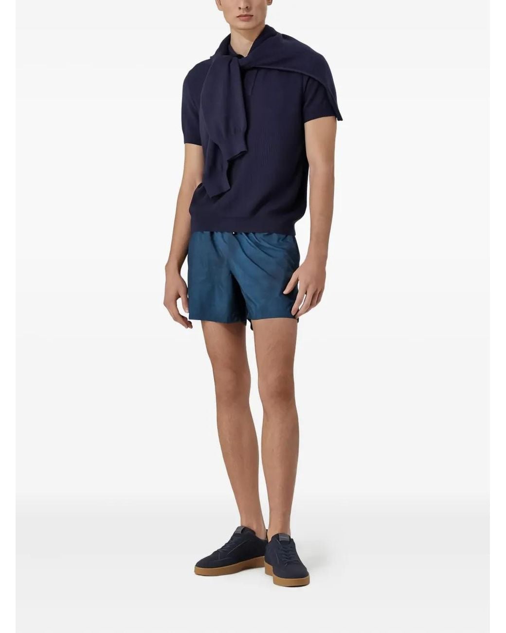 Canali Blue Drawstring Swim Shorts for men