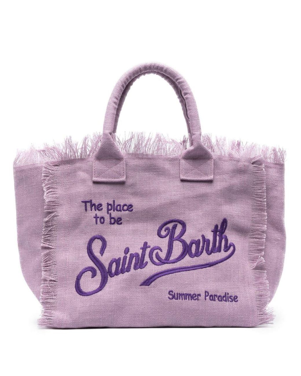 Mc2 Saint Barth Vanity Jute Beach Bag in Purple