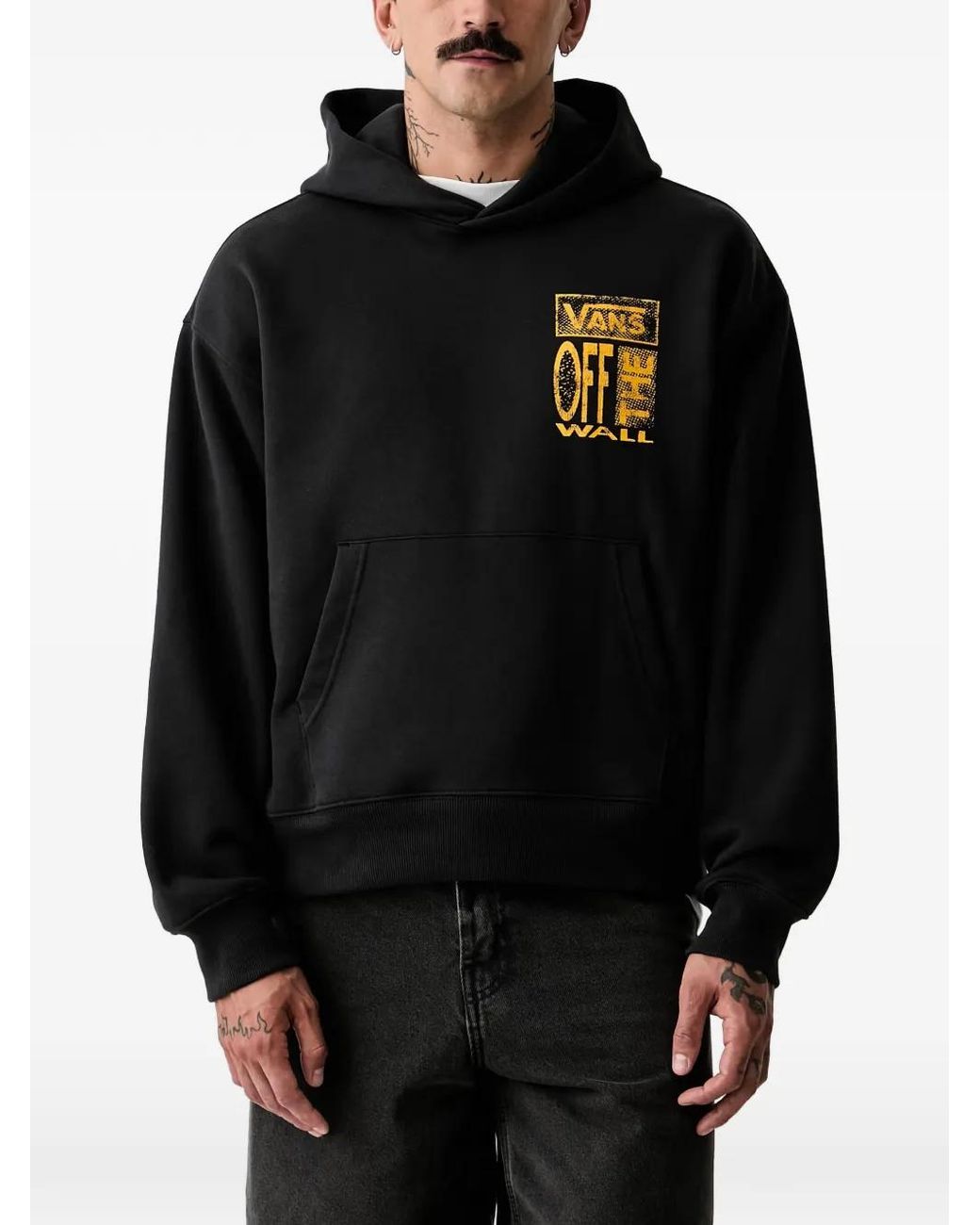 Vans Black Logo-Print Hoodie for men