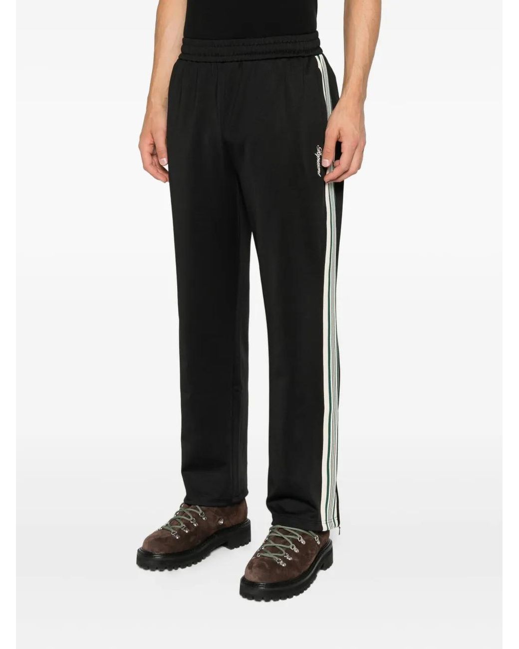 Represent Black Taped Track Trousers for men