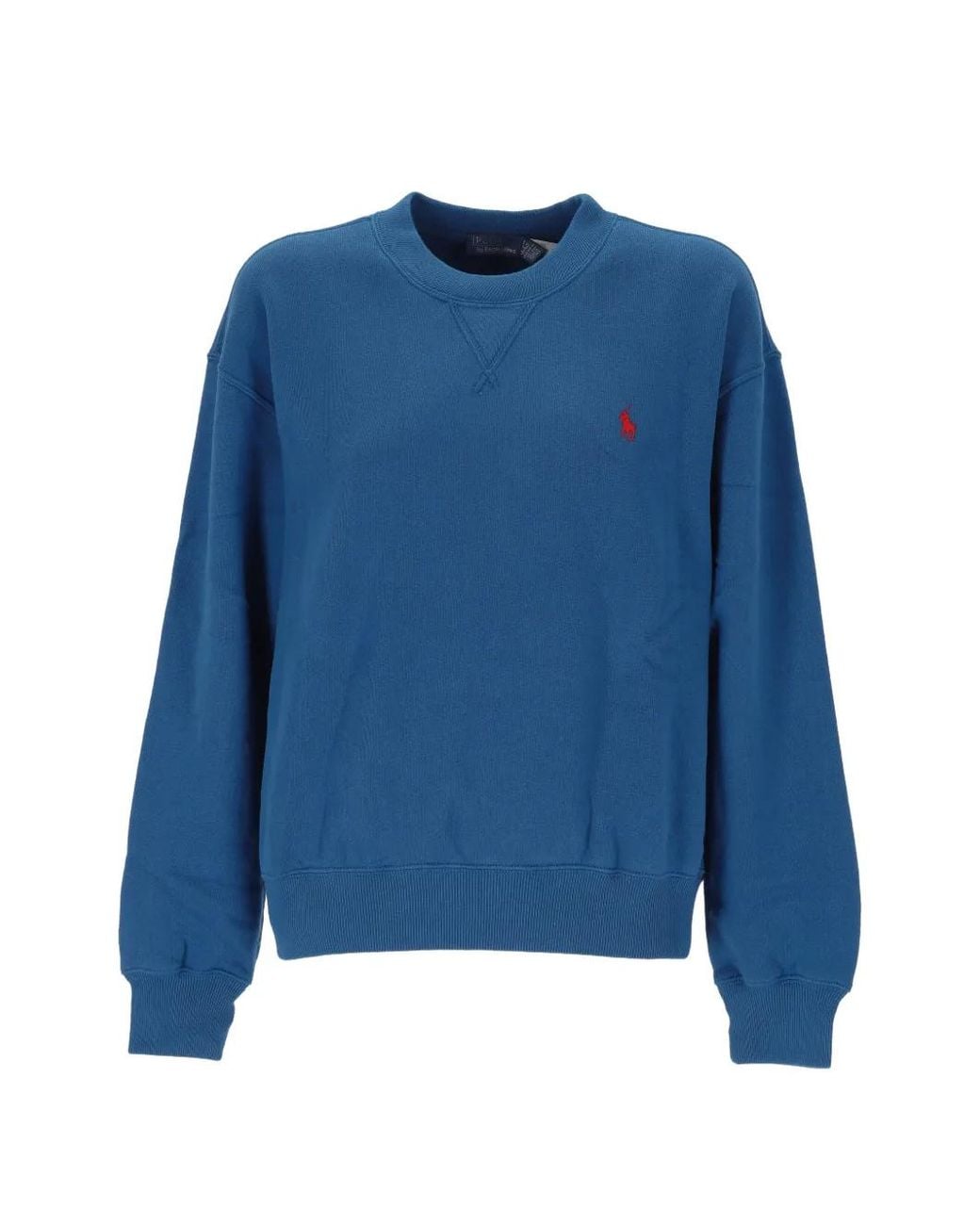 Polo Ralph Lauren Blue Logo-Embroidered Crew-Neck Sweatshirt