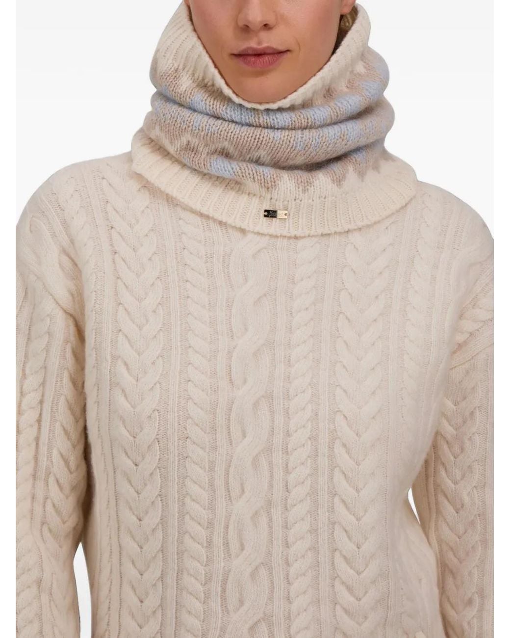 Herno Gray Écharpe-Tube En Maille Fair Isle
