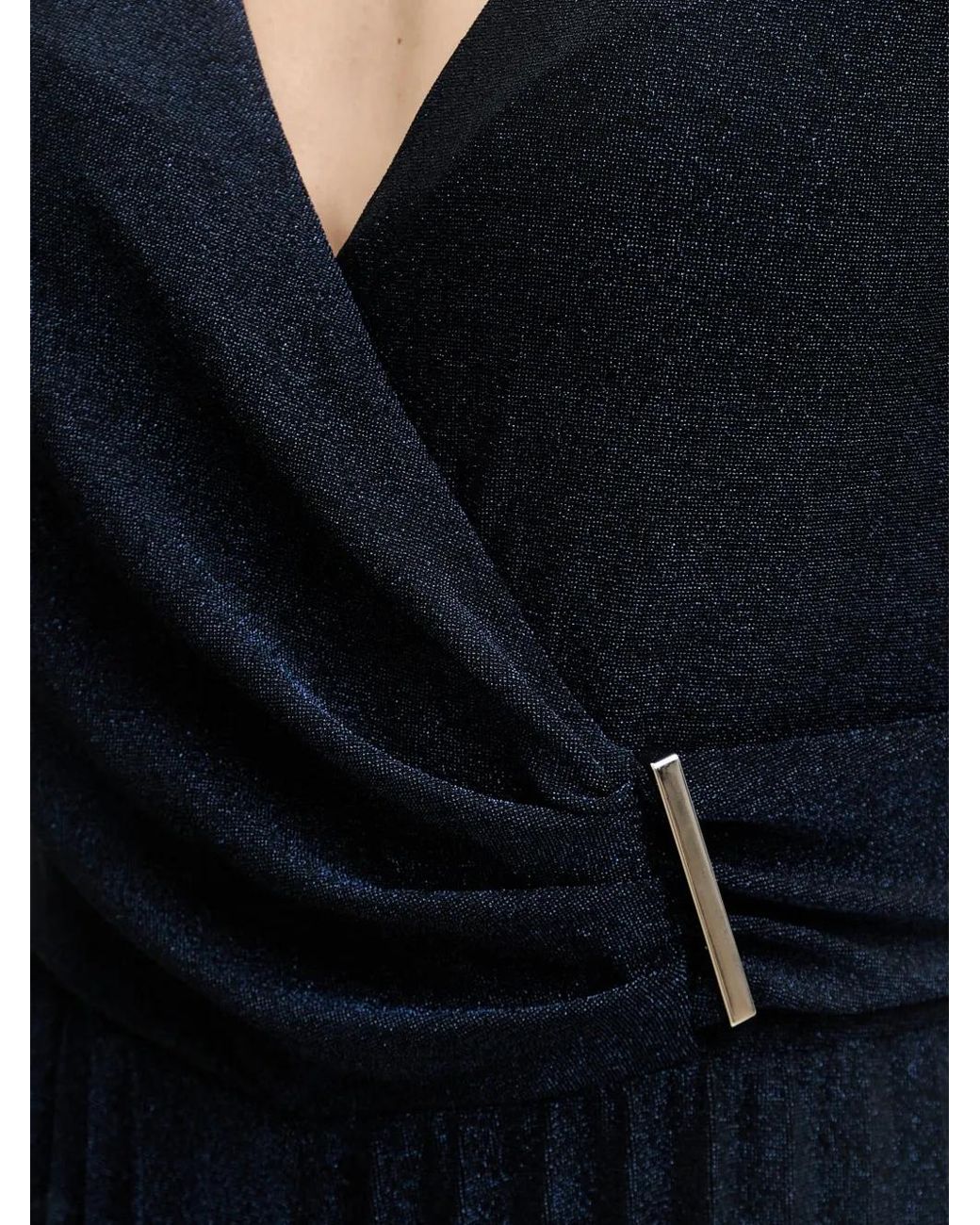 GAUDI Blue Pleated Wrap-Design Jumpsuit