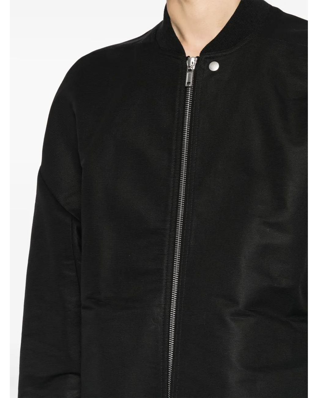 Rick Owens Black Zip-Up Bomber Jacket for men