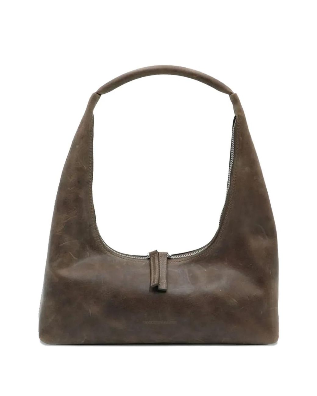 MARGE SHERWOOD Gray Leather Shoulder Bag