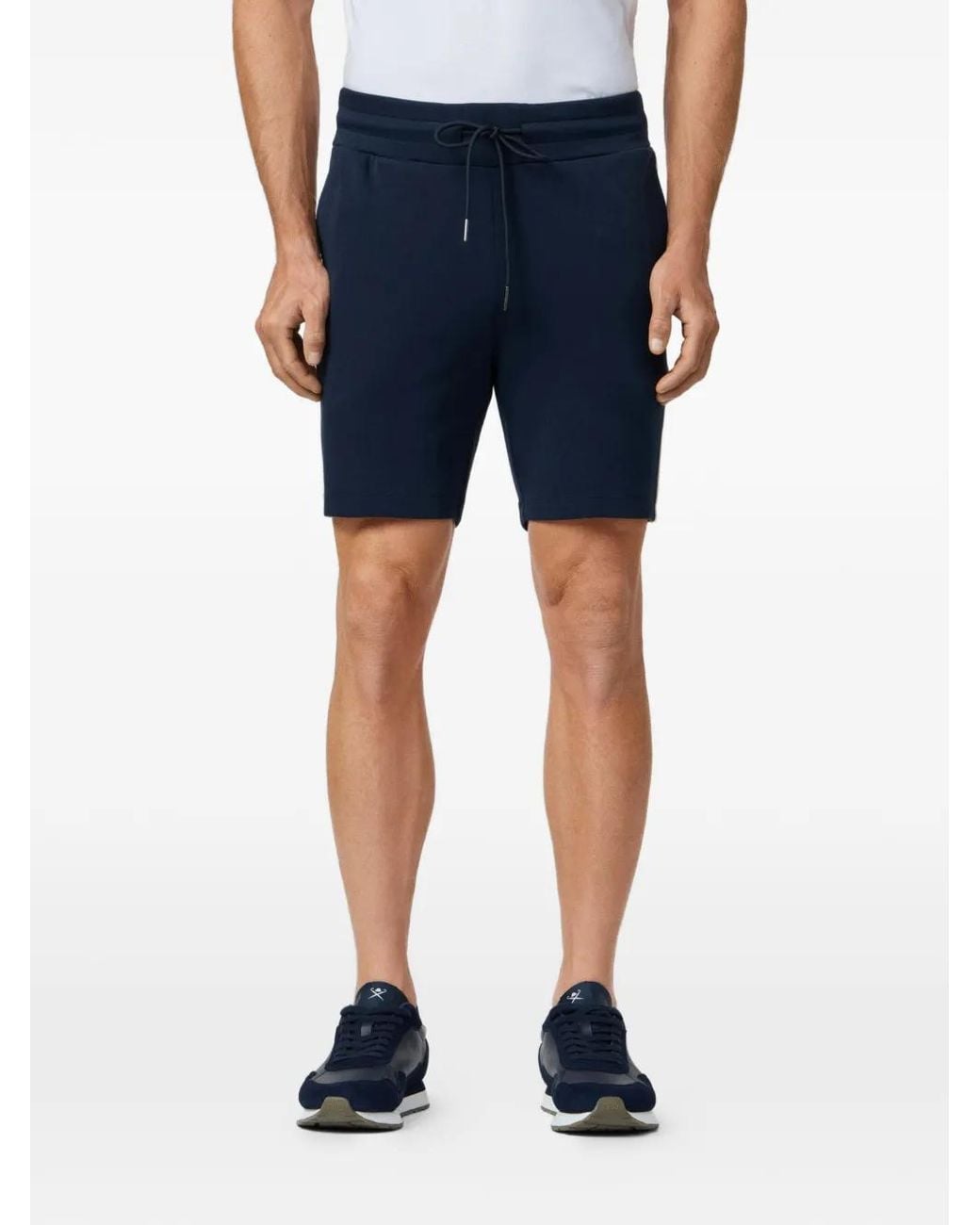 Hackett Blue Logo-Print Drawstring Shorts for men
