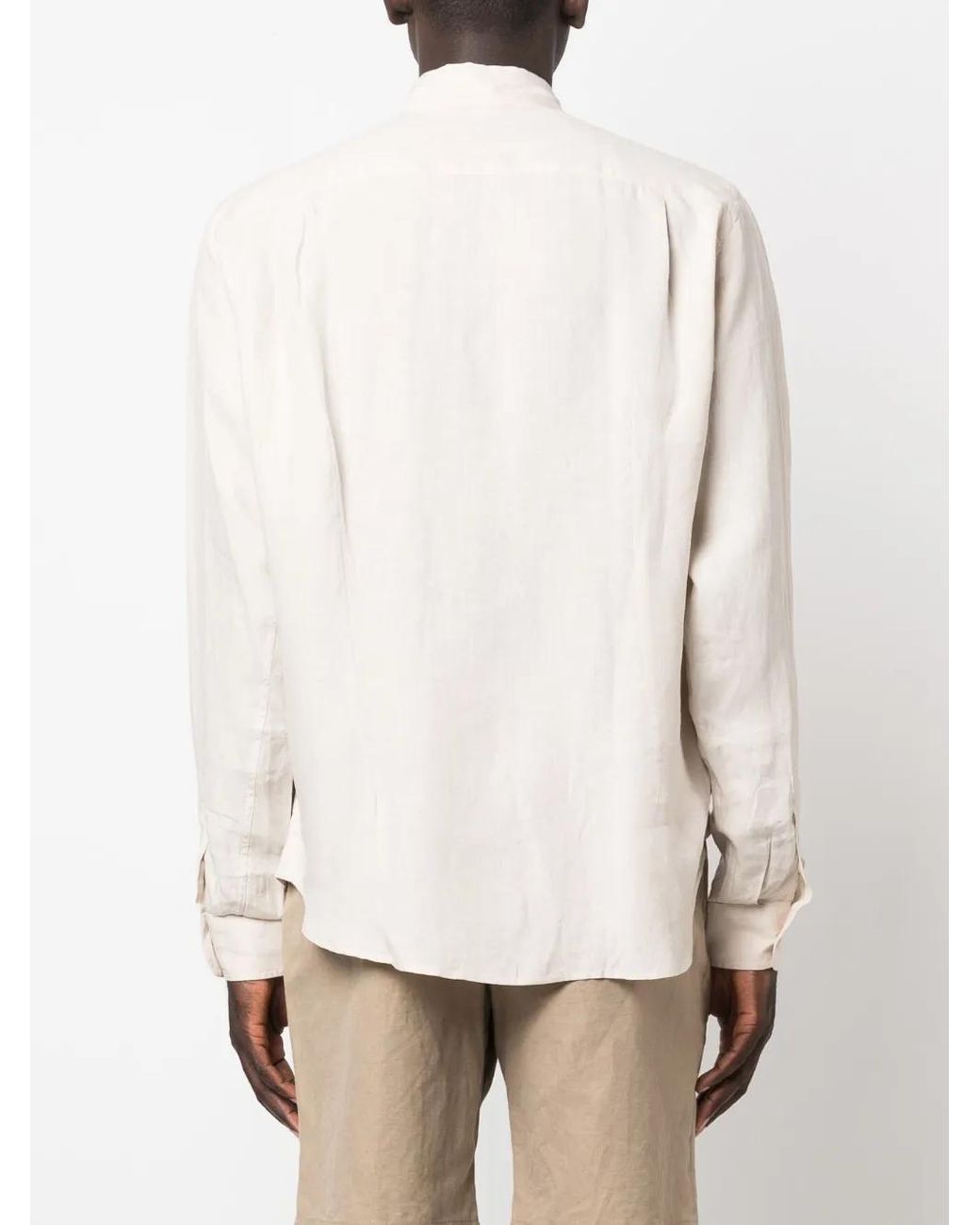 Sease White Button-Up Hemp Shirt for men