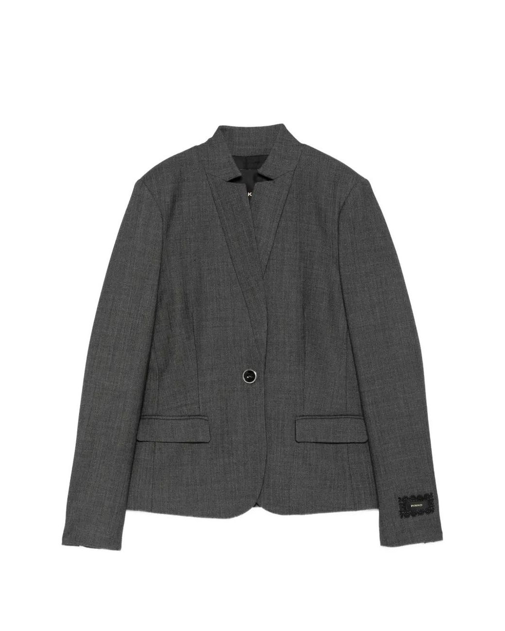 Pinko Gray Tailored Wool-Blend Jacket