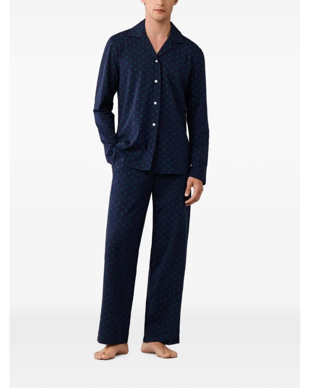 Hackett Blue Logo-Print Pajamas for men