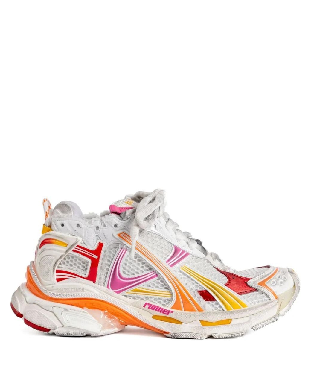 Balenciaga White Runner Lace-Up Sneakers