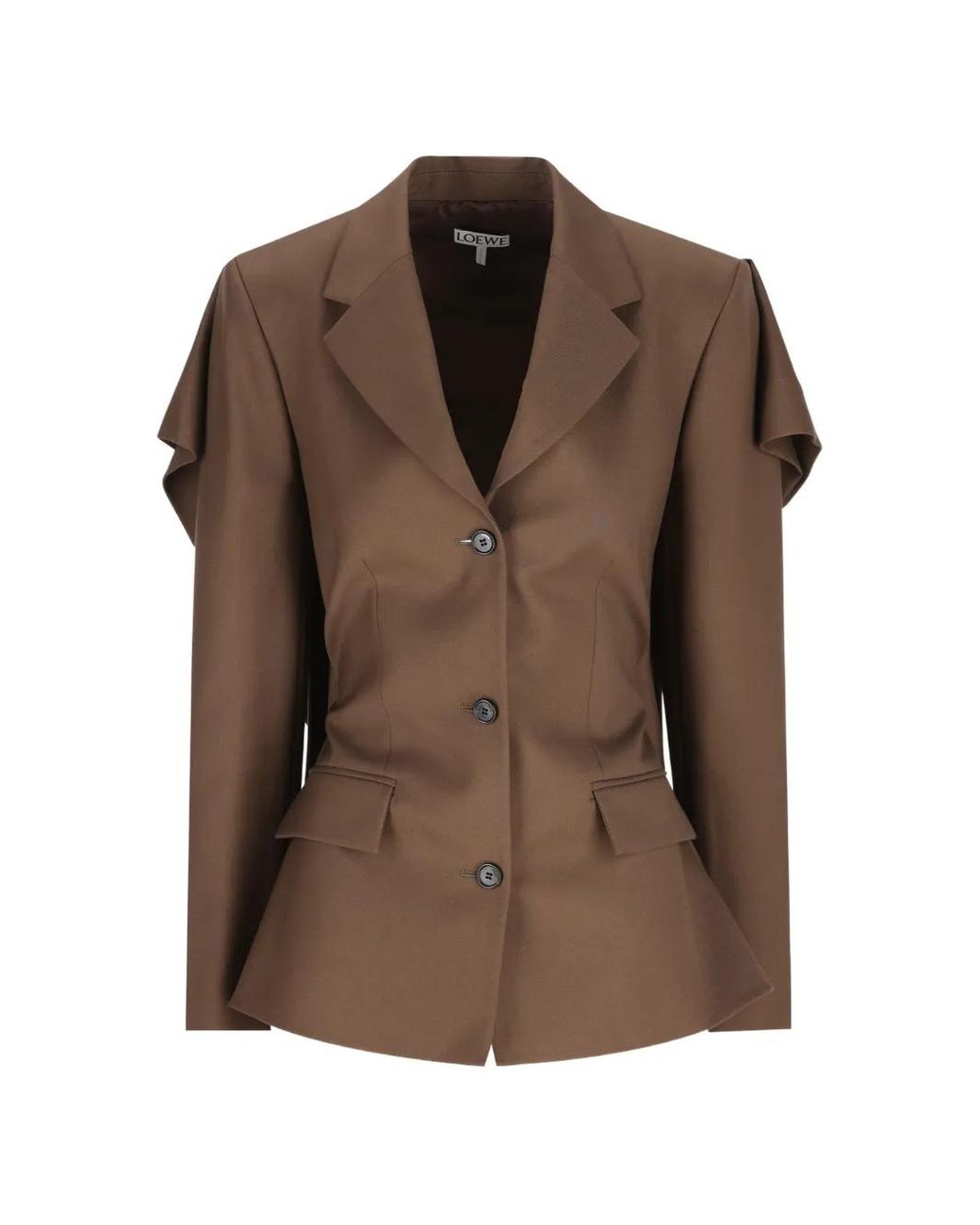 Blazer En Laine À Détail De Cape Loewe en coloris Brown