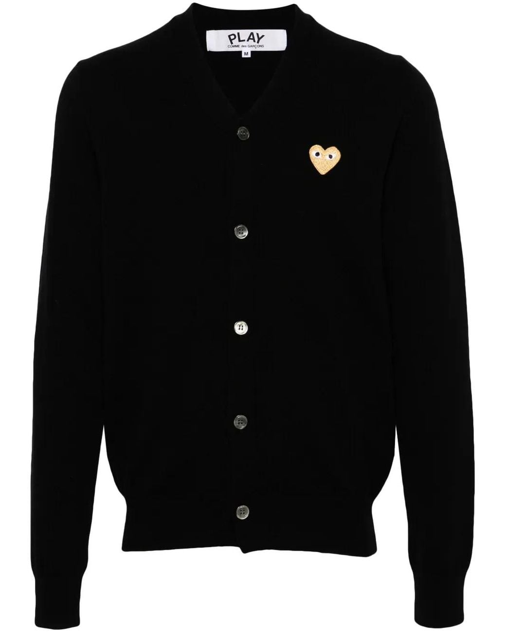 COMME DES GARÇONS PLAY Black Heart-Patch Wool Cardigan