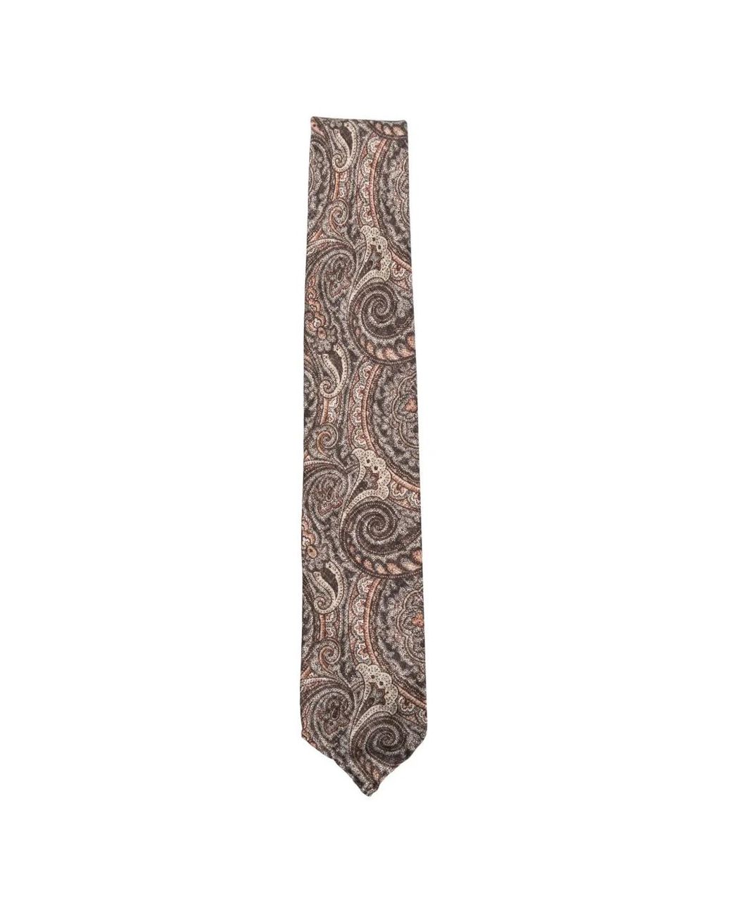 Dell'Oglio White Martin Paisley-Pattern Tie for men