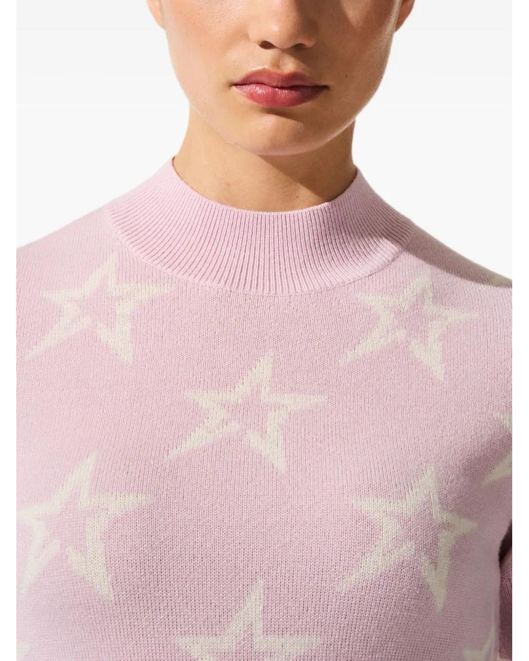 Perfect Moment Pink T-Shirt Chalet En Motif D'Étoile En Intarsia