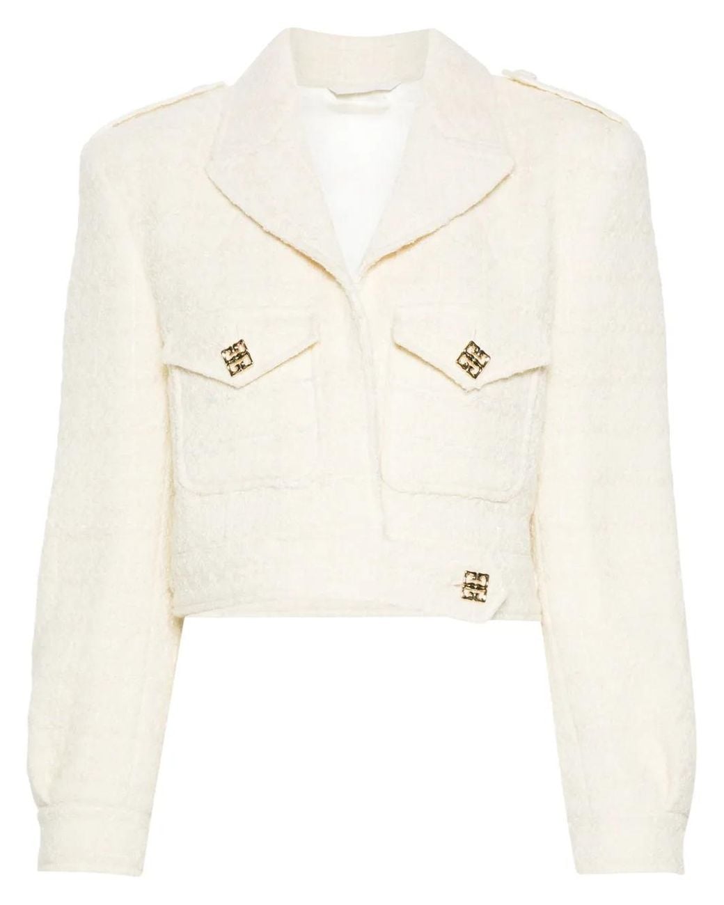 Chaqueta Cropped 4G Liquid De Tweed Givenchy de color Natural