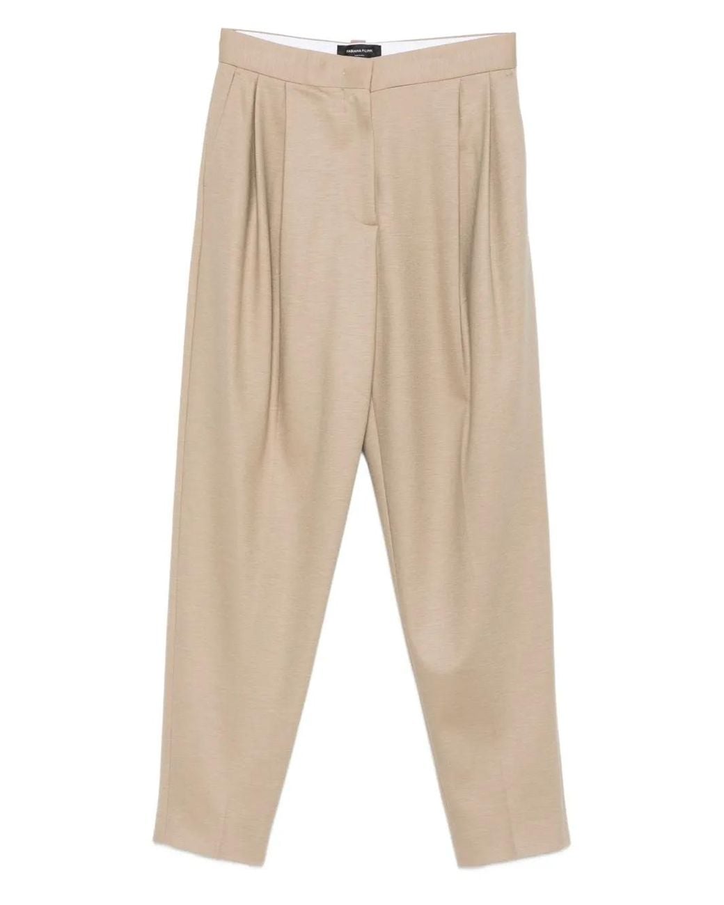 Fabiana Filippi Natural Pleated-Front Trousers