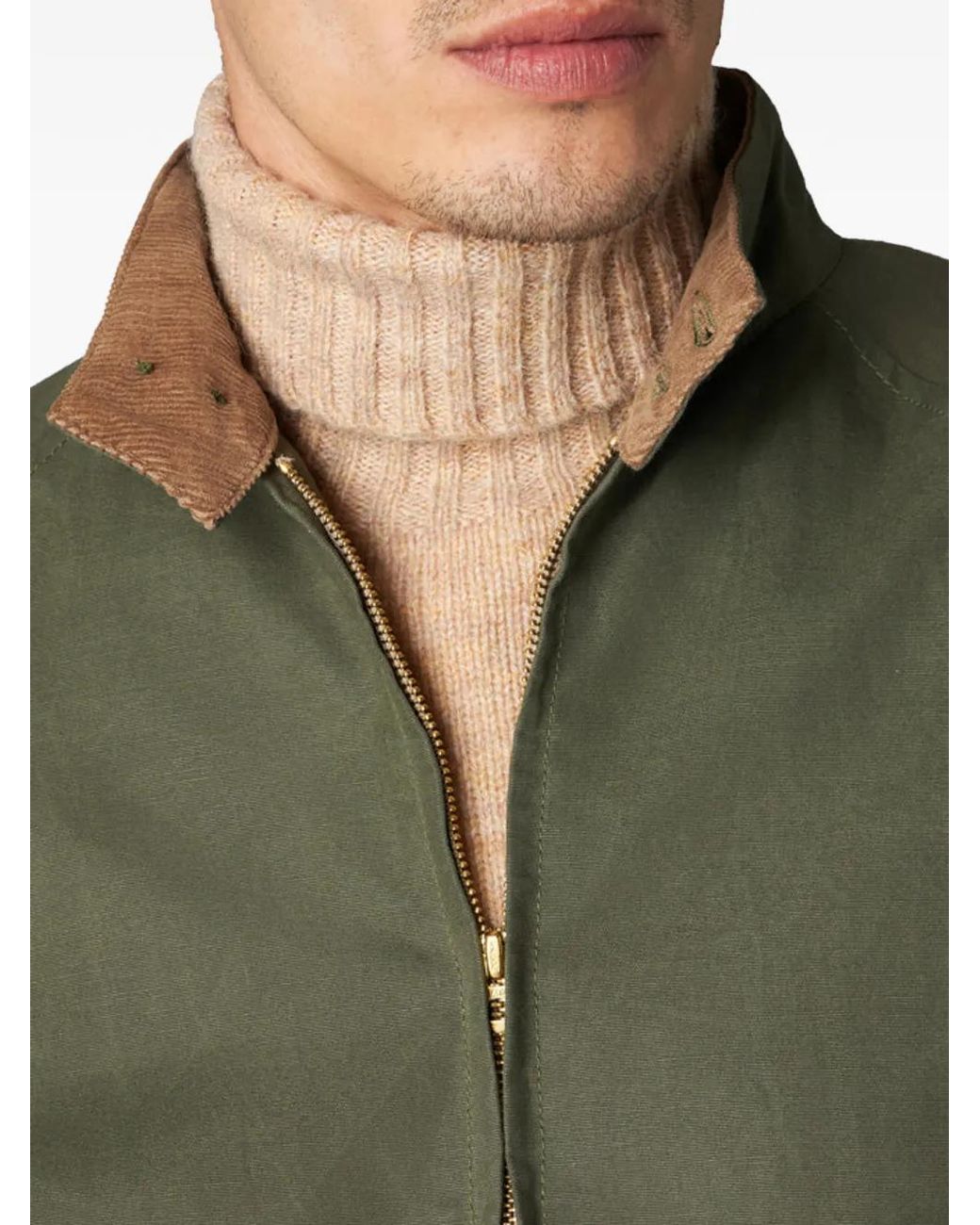 Fortela Green Carol Waxed Zip-Up Jacket for men