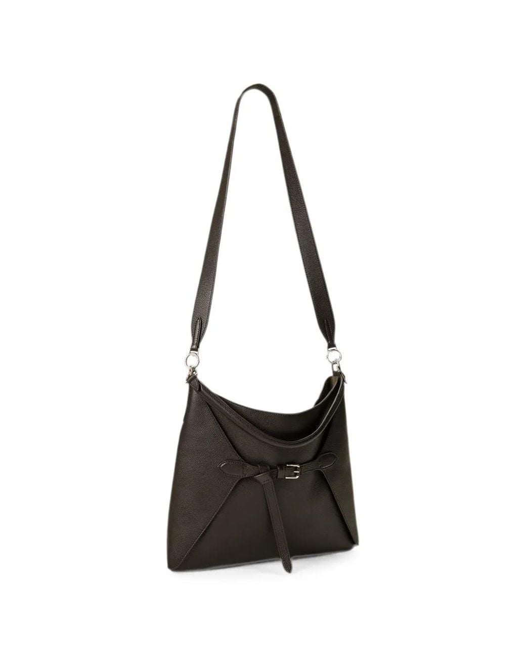 Ralph Lauren Black Ralph Buckled Goatskin Shoulder Bag