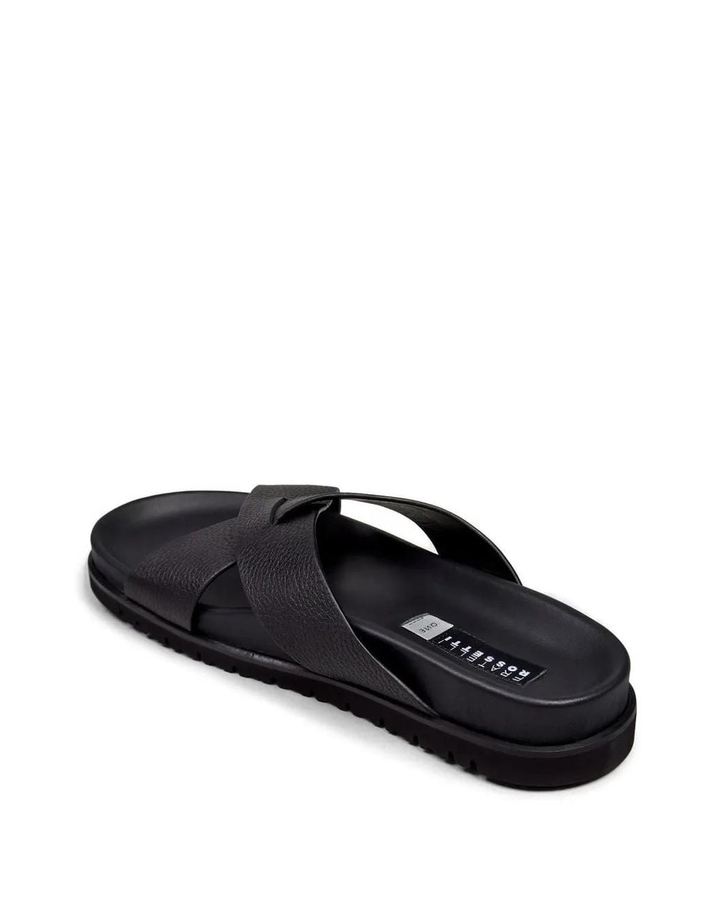 Fratelli Rossetti Black Crossover-Strap Sandals for men