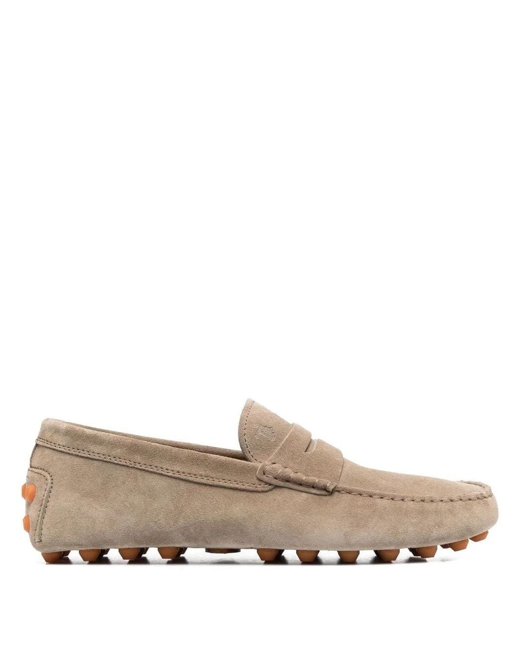 Tod's Natural Suede Penny Loafer Driving Shoes for men