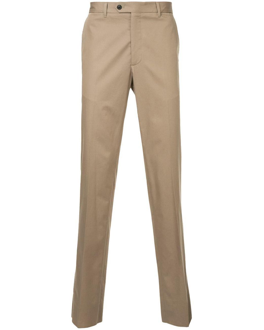 Gieves & Hawkes Cotton Tailored Trousers in Brown for Men - Lyst