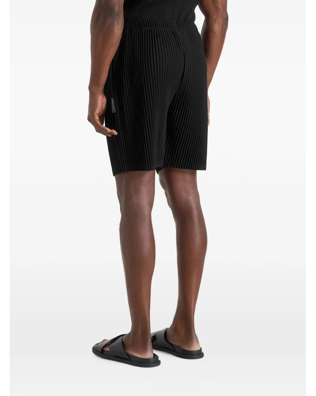 Manière De Voir Black Drew Pleated Shorts for men