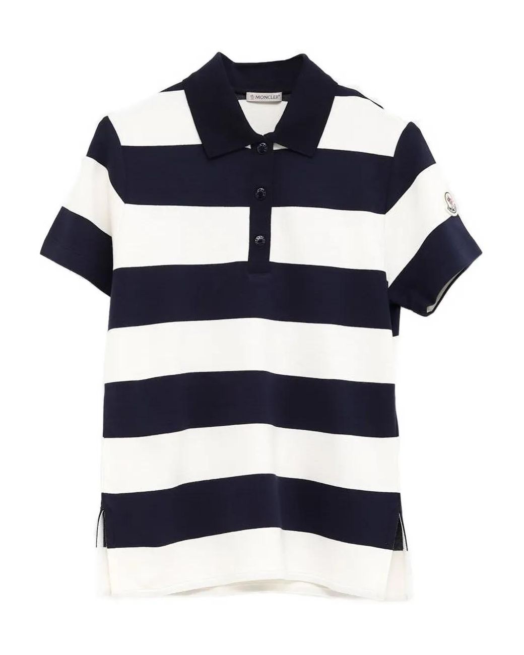 Moncler Blue Stripes Ss Polo