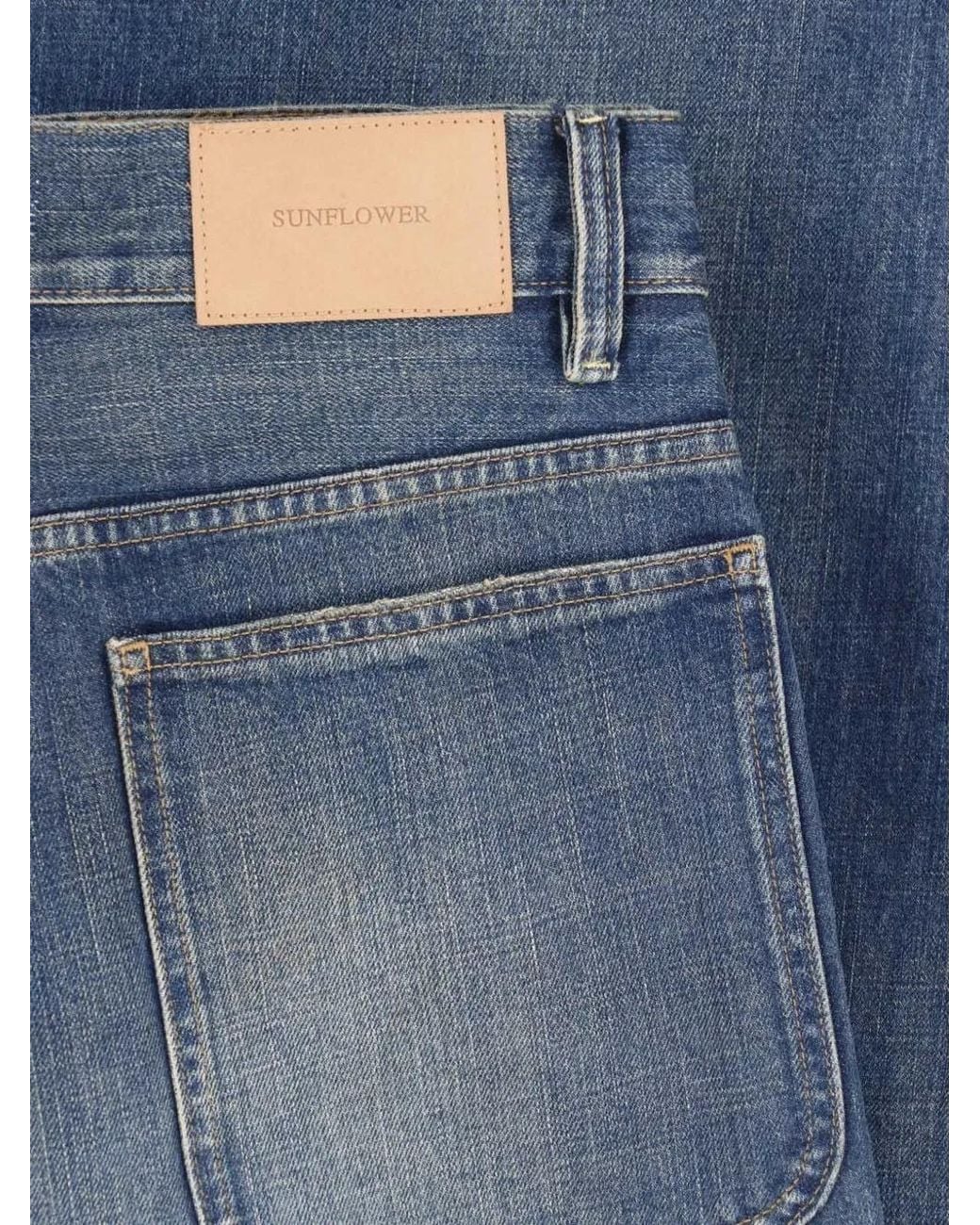 sunflower Blue Super Wide Faded-Effect Jeans for men