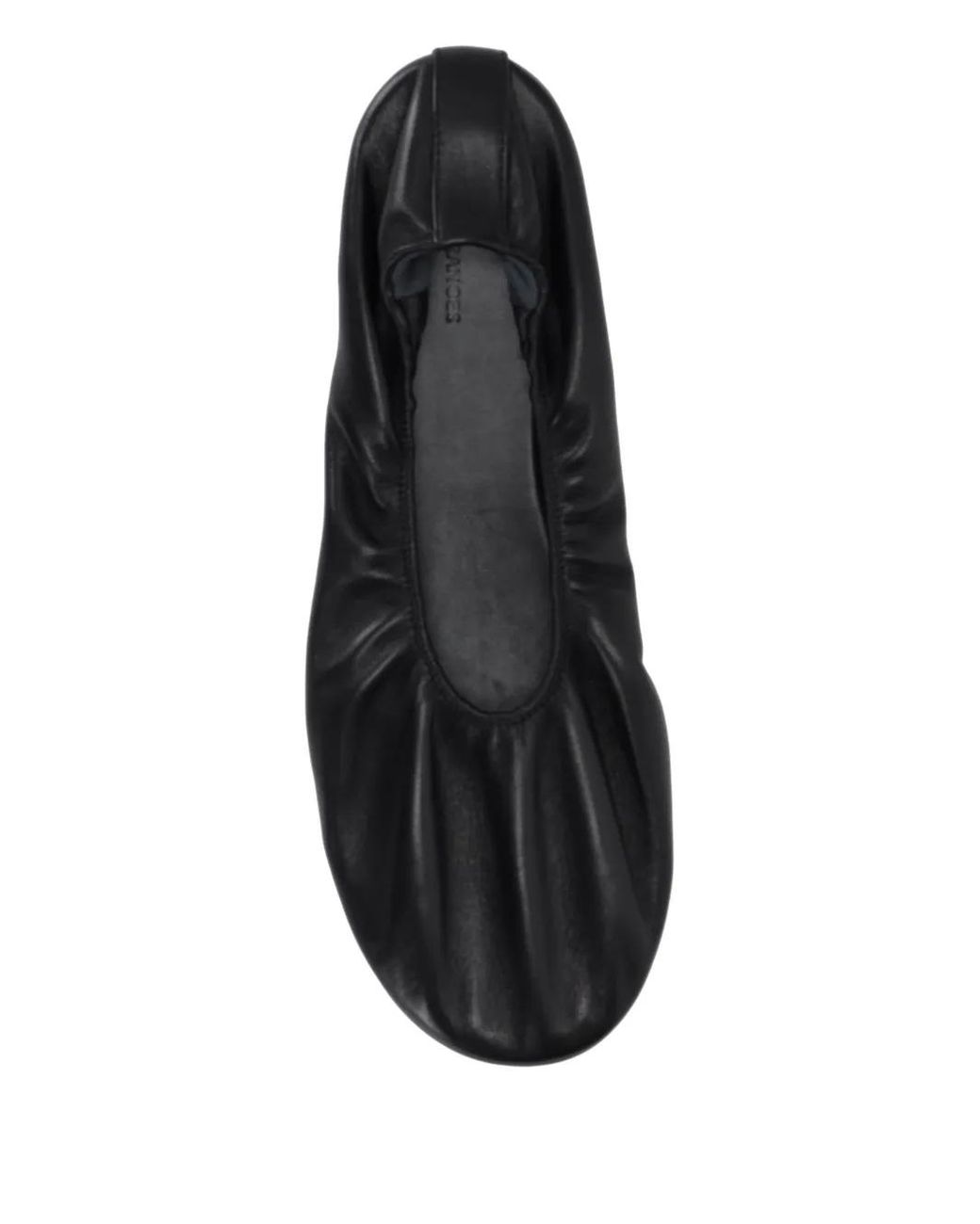 Dear Frances White Scrunch-Effect Ballet Flats