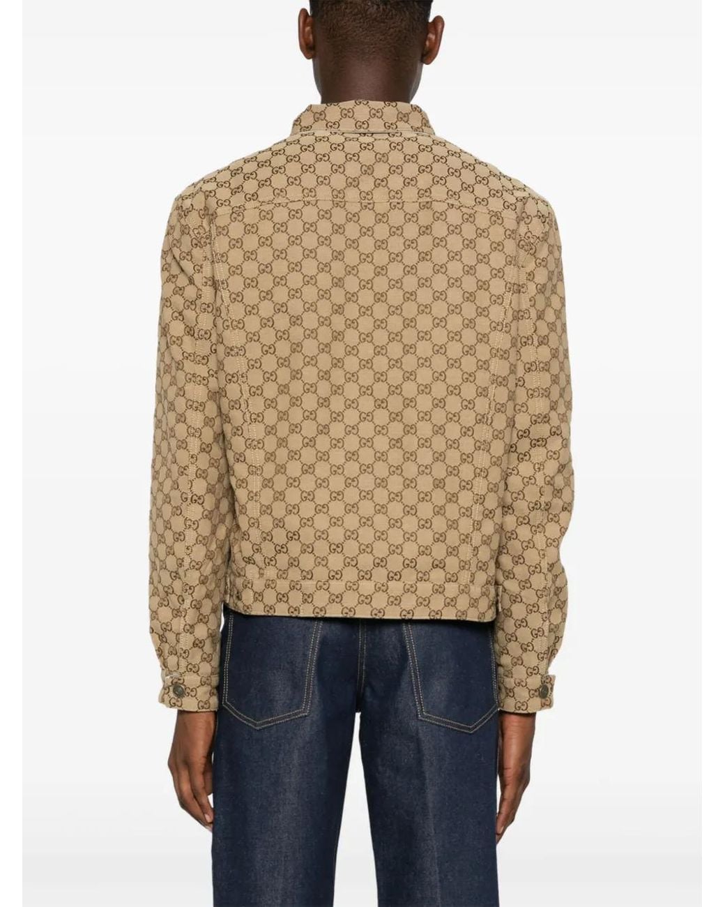 Gucci Natural Gg Canvas Reversible Denim Jacket for men