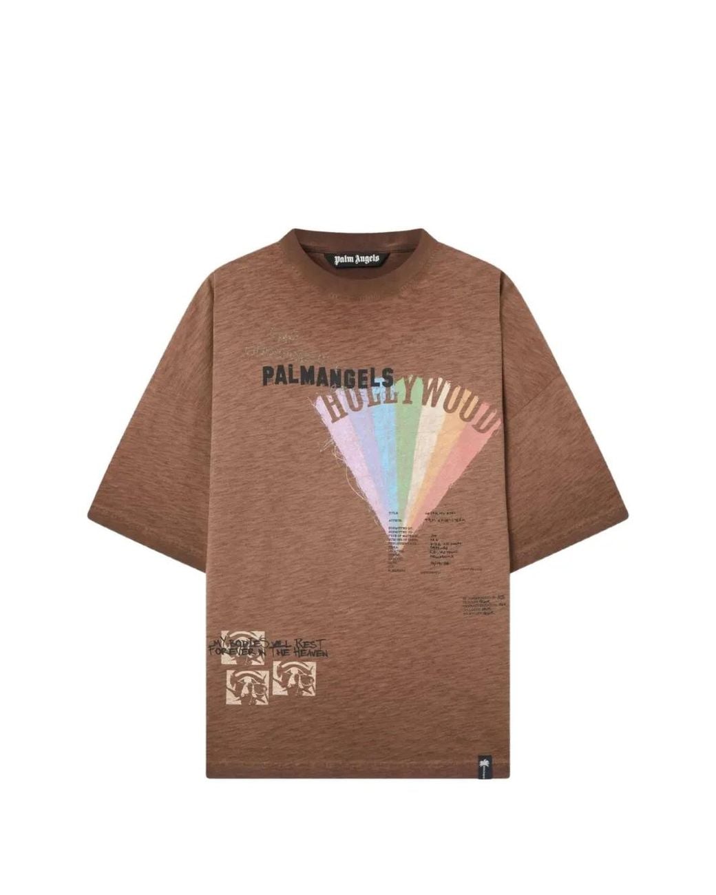 Palm Angels Brown Graphic-Print T-Shirt for men