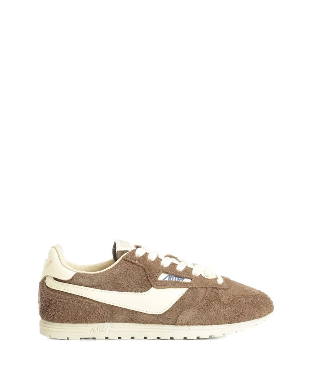 Autry Brown Windspin Suede Logo-Patch Sneakers