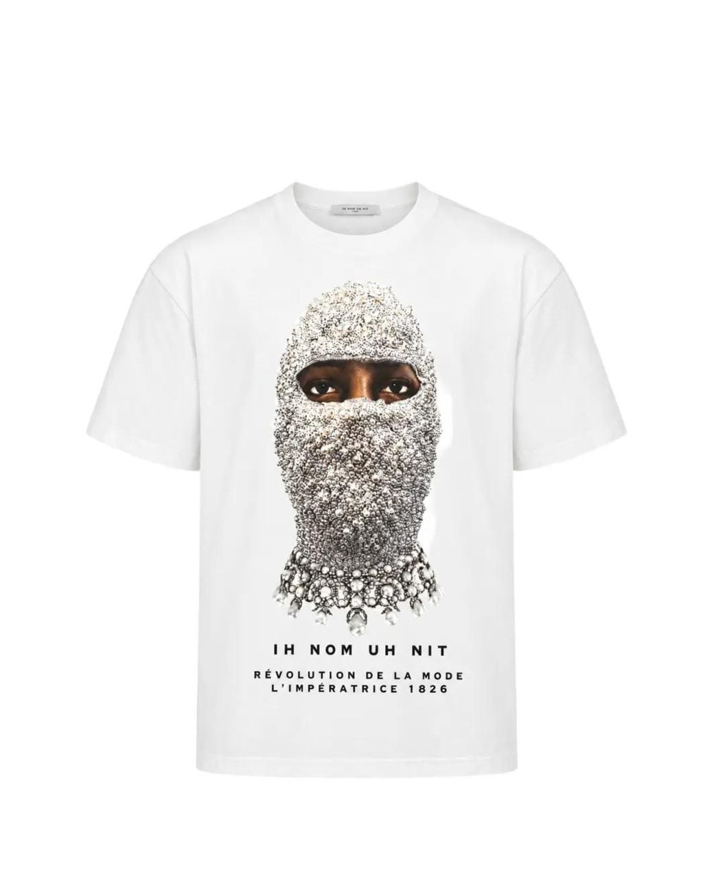 Ih Nom Uh Nit White New Mask Future Print Cotton T-Shirt for men