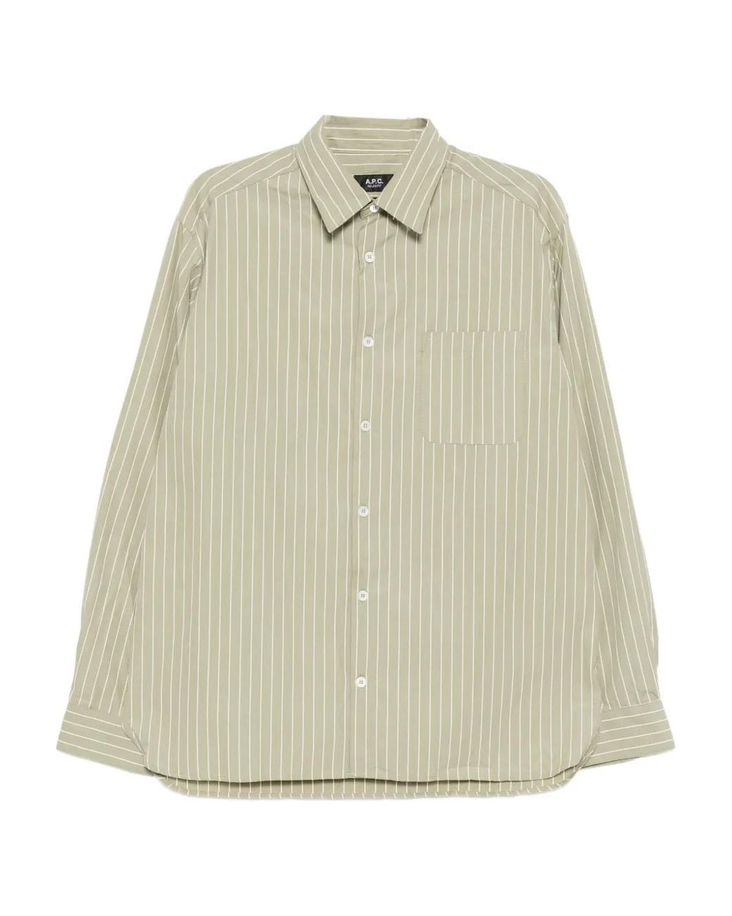 A.P.C. Natural Striped Pocket Shirt for men