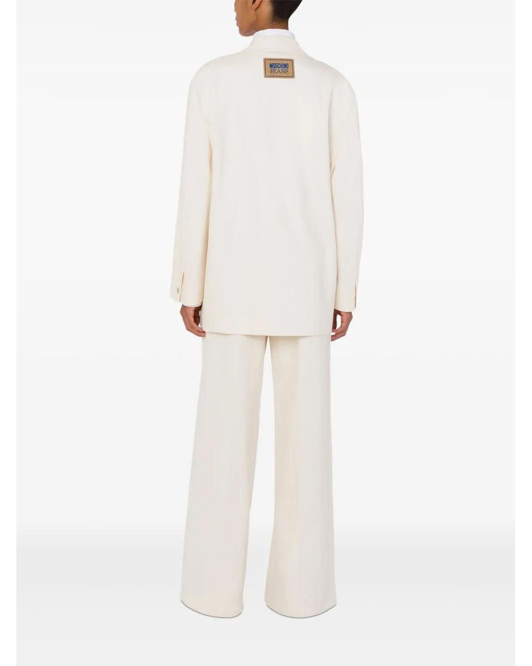 Moschino White Single-Breasted Blazer