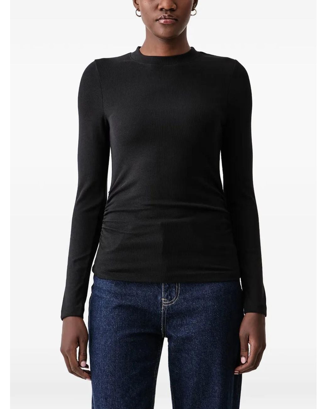 Marc O' Polo Black Ruched Long-Sleeve T-Shirt