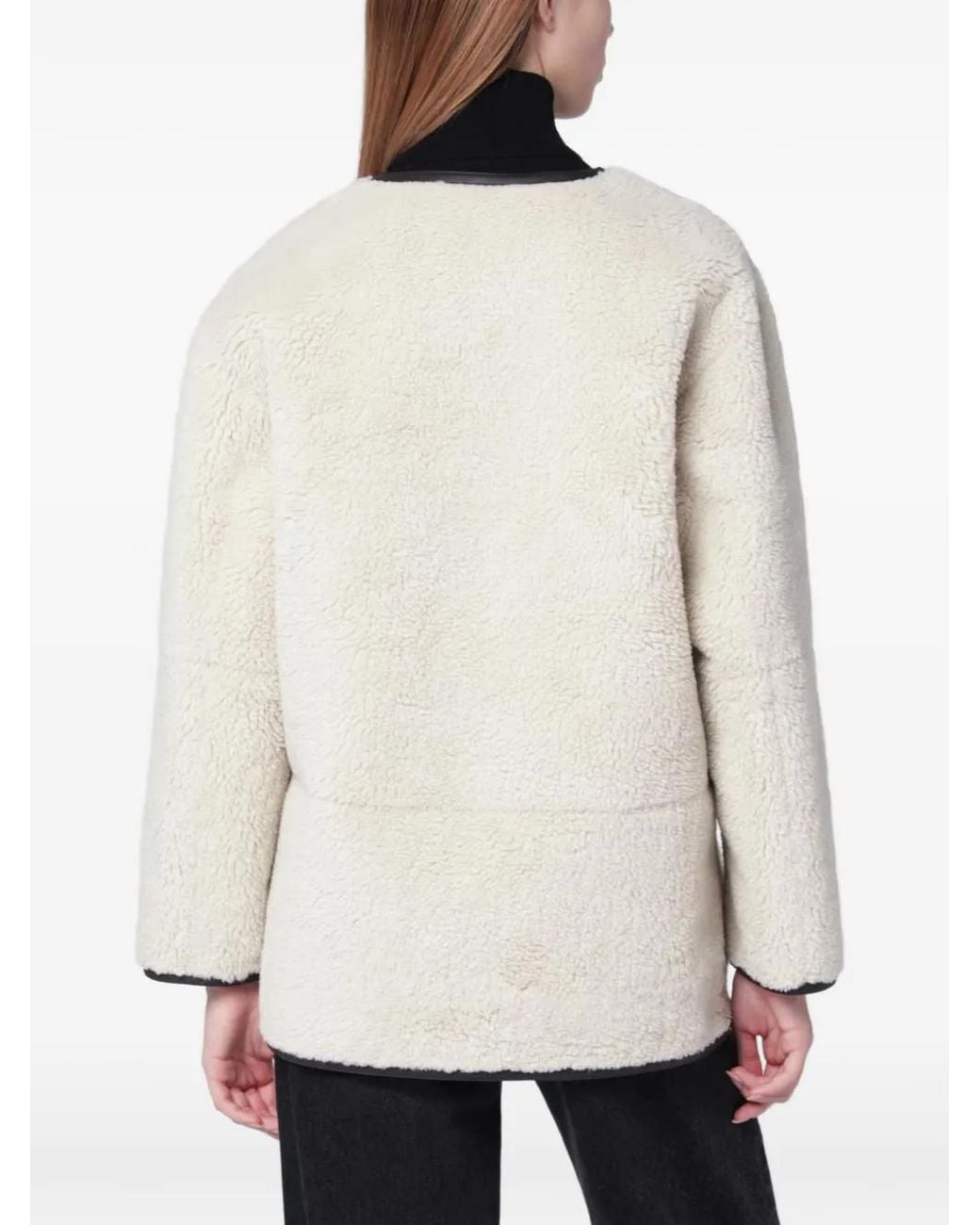 DUNST White Toggle-Fastening Fleece Jacket
