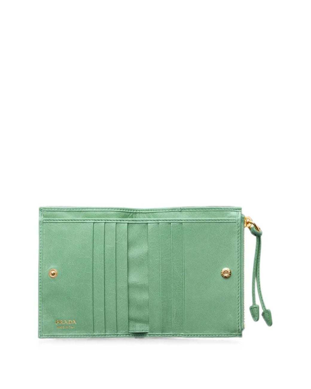 Prada Green Small Leather Wallet