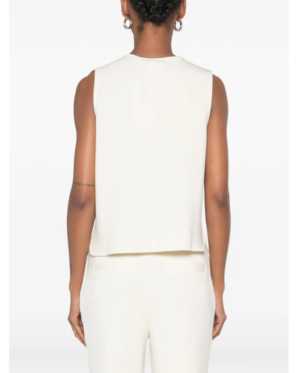 Varley White Josie Button-Front Vest