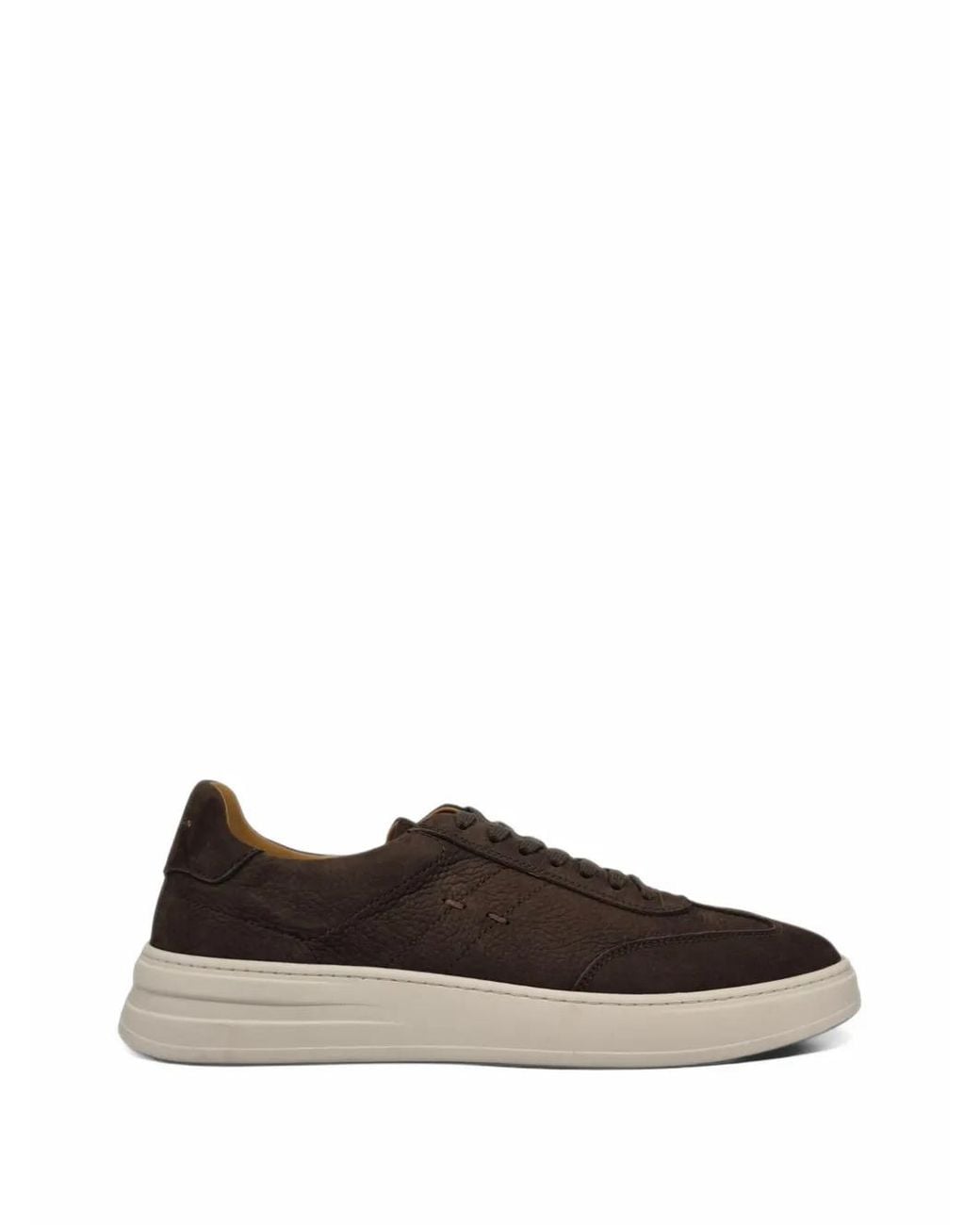 Henderson Brown Pantern Textured-Finish Panelled Sneakers