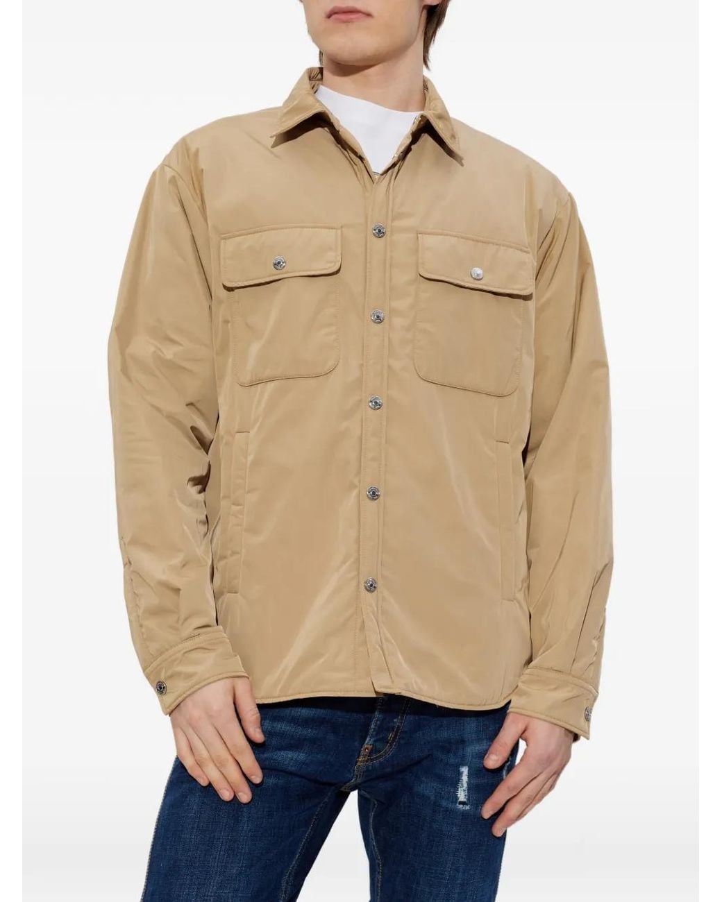 DSquared² Natural Buttoned-Up Insulated Jacket for men