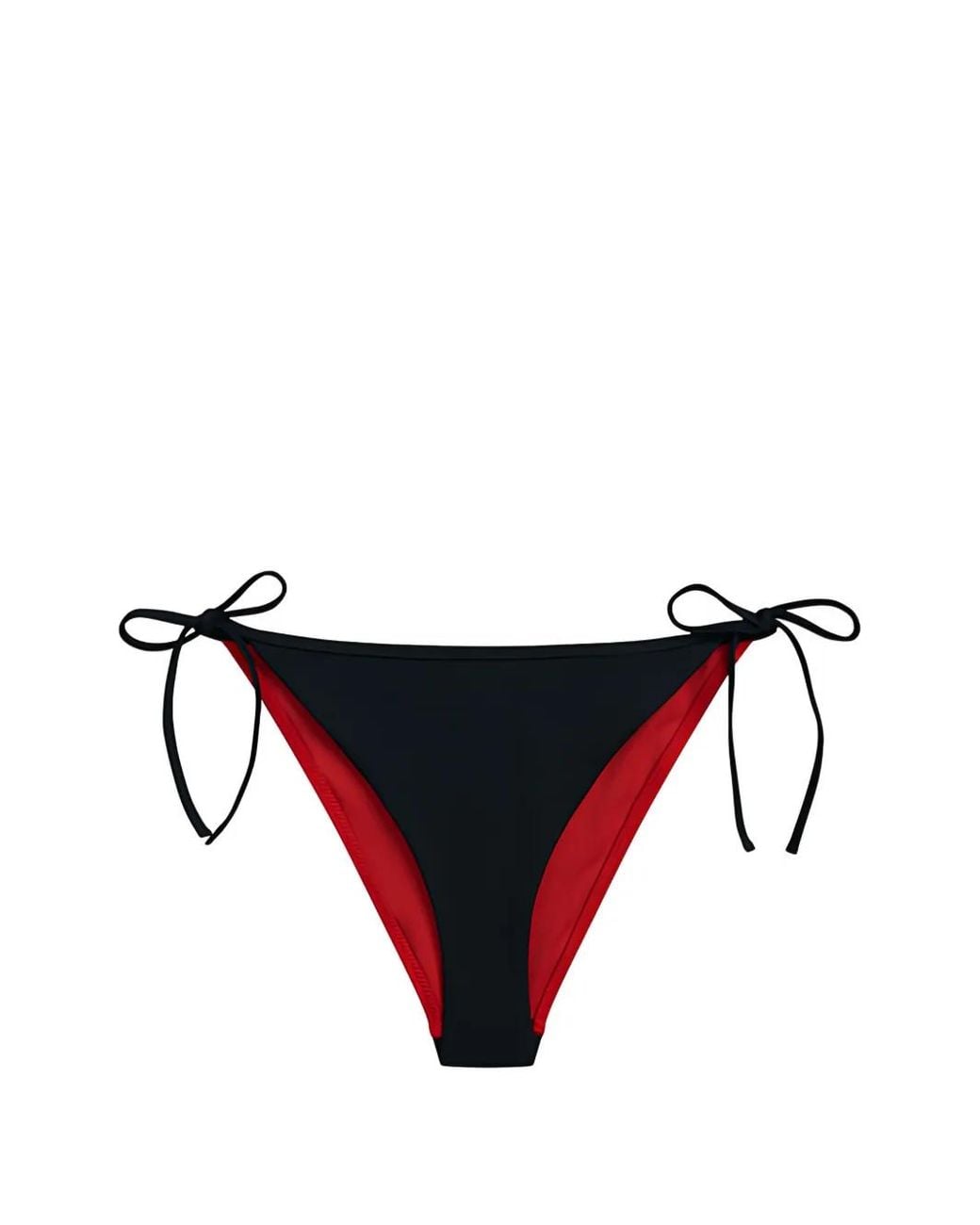 Tommy Hilfiger Red Colour-Blocked Side Tie Bikini Bottoms