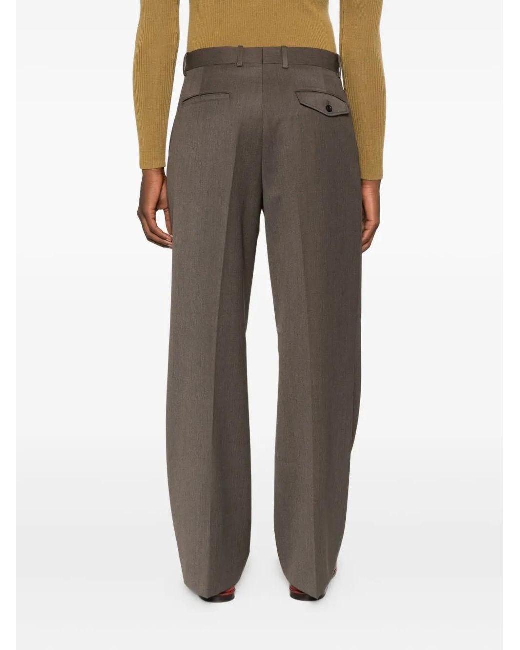 TONYWACK Gray Pleated Pants for men