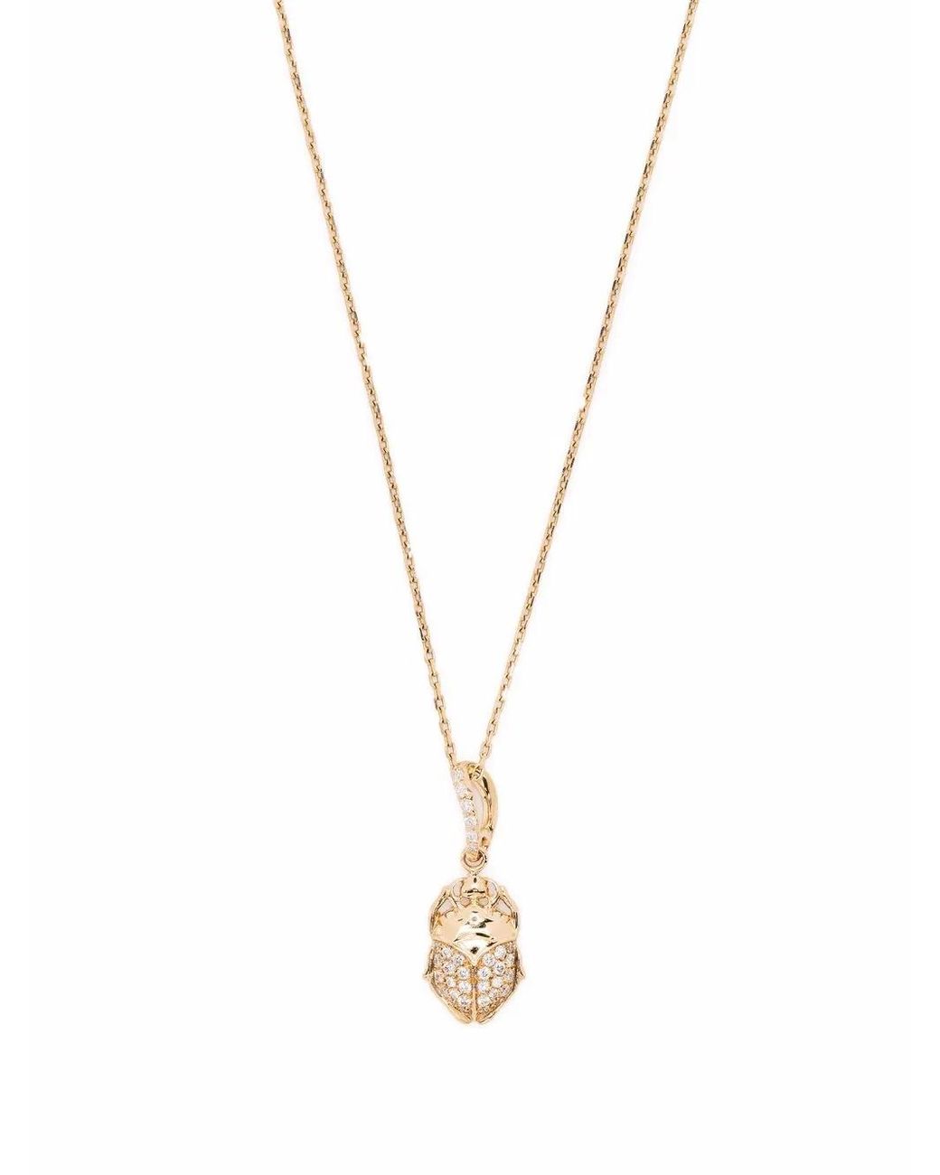 Aurelie Bidermann Metallic 18Kt Beetle Diamond Necklace