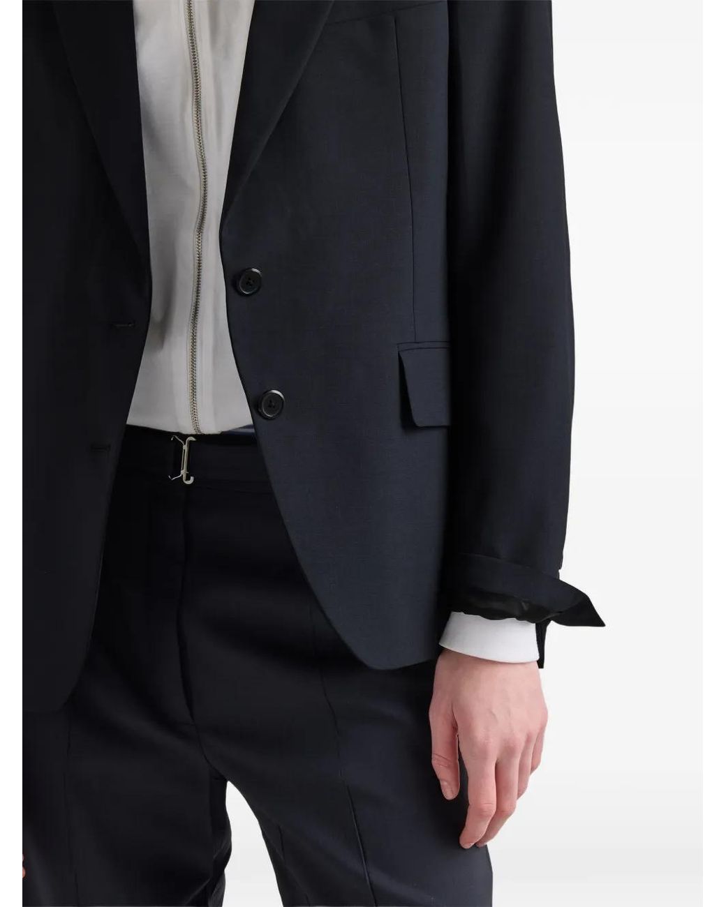 Prada Blue Single-Breasted Wool Jacket