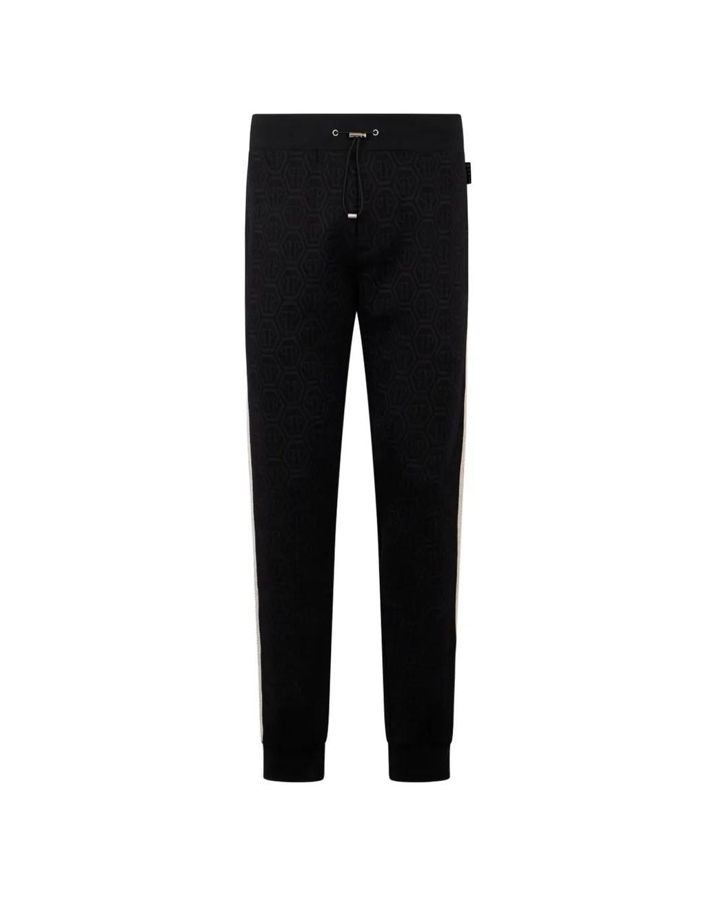 Philipp Plein Black Pantalon De Jogging À Motif Monogrammé En Jacquard for men